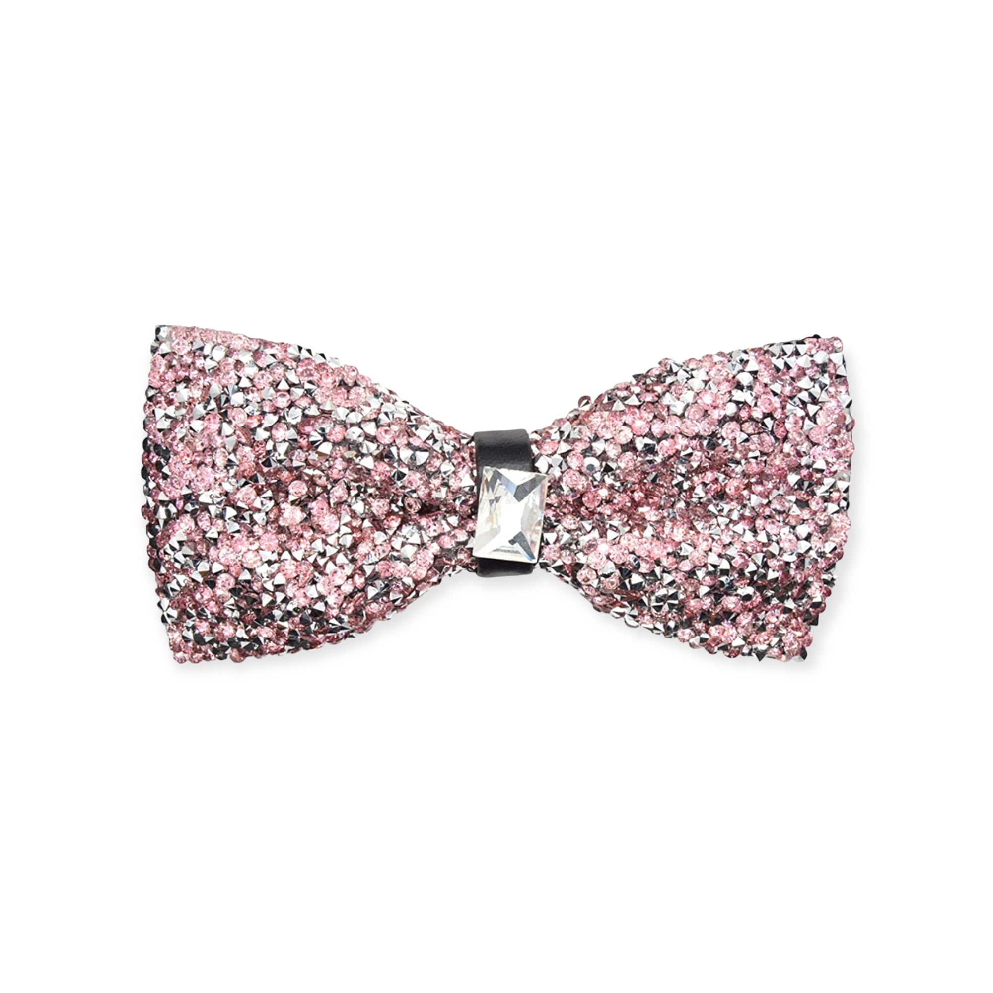 Light Pink/ Silver  Crystal Bow Tie